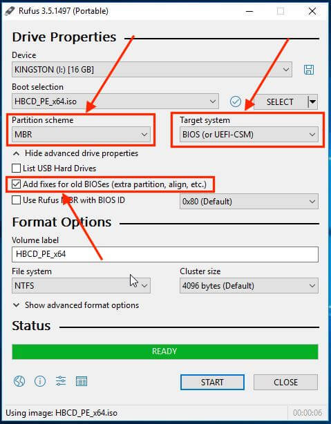 Chọn chuẩn UEFI hoặc BIOS cho USB Boot