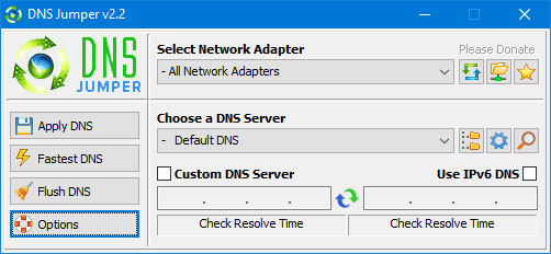 Phần mềm fake ip DNS jumper