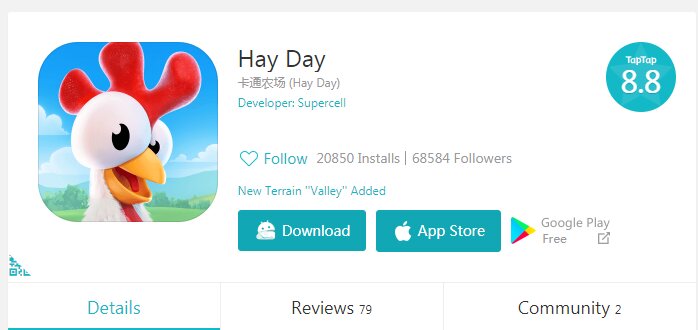 Giao diện tải Hay Day bằng Tap Tap